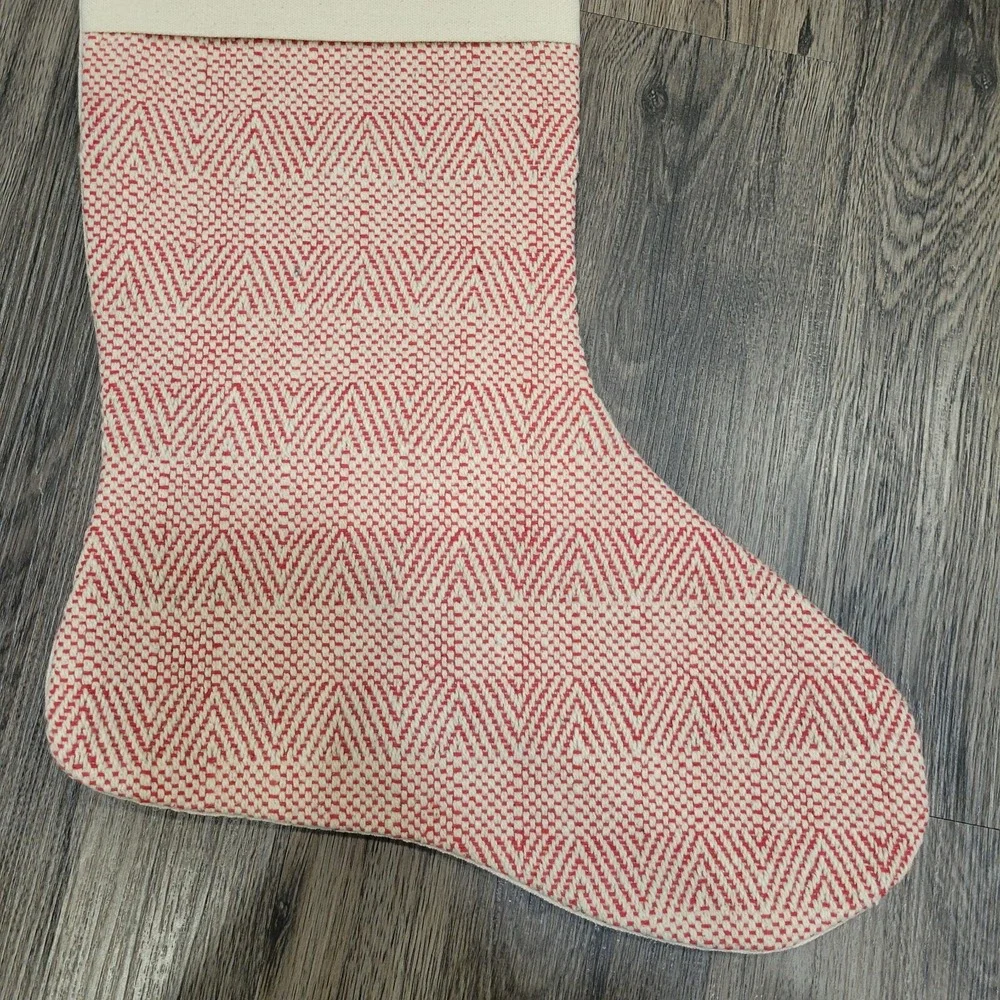 Dog‎ Bone Christmas Stocking Red and Cream